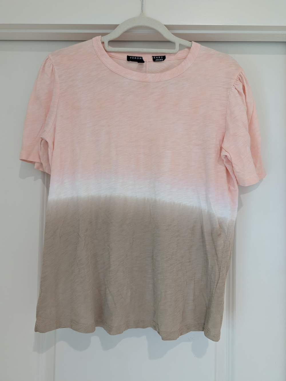Veronica Beard Pink Tie-Dye Ombre Short Sleeve Tee Pink White Cream - Picture 8 of 9